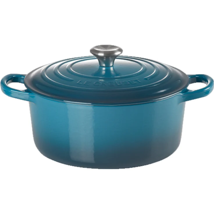Le Creuset Signature Bräter, rund, 26 cm, deep teal – Bild 1