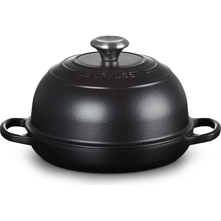 Le Creuset Signature Brot Bräter aus Gusseisen, 24cm, schwarz matt – Bild 1
