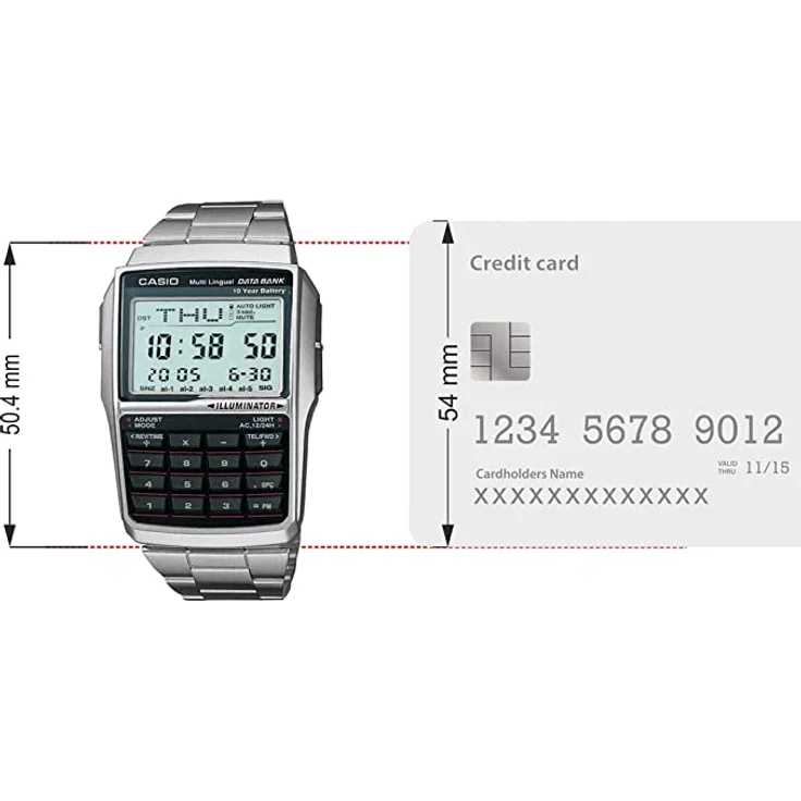 Casio Armbanduhr Herren Chronograph Casio Collection DBC 32D 1AES, Quarzuhr, 37 mm, silber – Bild 6