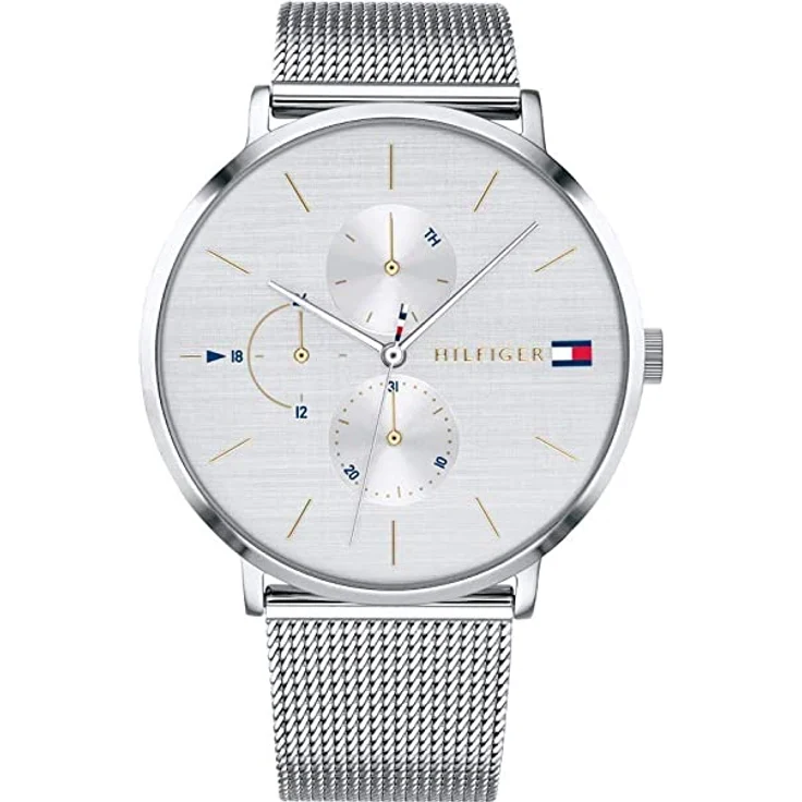 Tommy Hilfiger Armbanduhr Damen Casual 1781942, Quarzuhr, 40 mm, silber – Bild 1