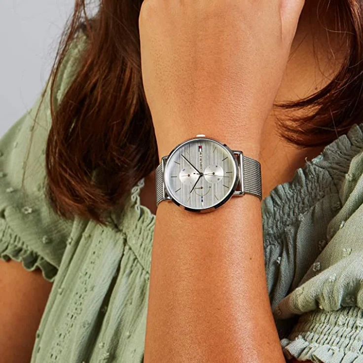 Tommy Hilfiger Armbanduhr Damen Casual 1781942, Quarzuhr, 40 mm, silber – Bild 4