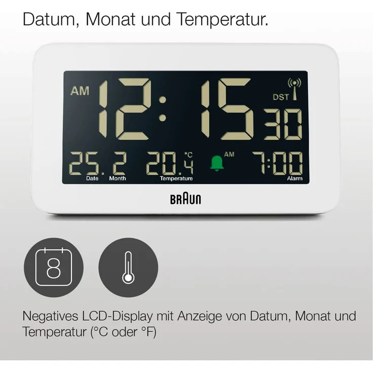 Braun BC10W DCF digitaler Wecker – Bild 5