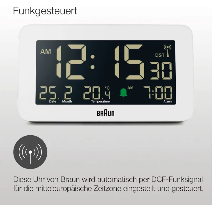 Braun BC10W DCF digitaler Wecker – Bild 7