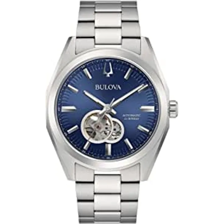 Bulova Armbanduhr Herren Chronograph Surveyor Automatik 96A275, Automatikuhr, 42 mm, silber
