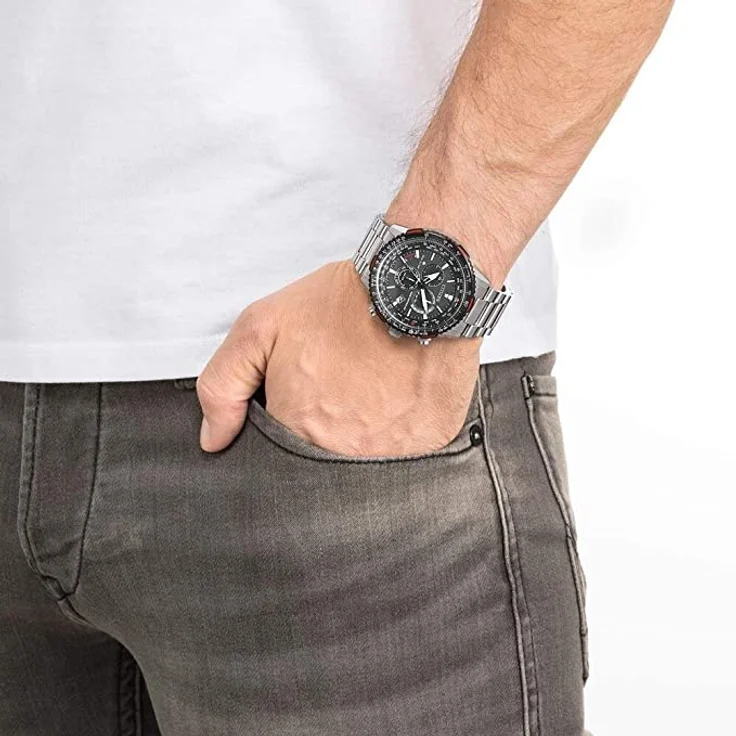 Citizen Armbanduhr Herren Chronograph CB5001 57E Chronographen Funkuhren, Funkuhr, 47 mm, silber – Bild 2