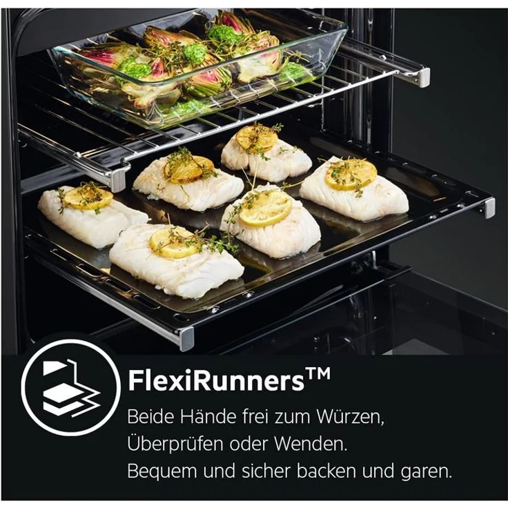 AEG 801403315, Backofen-Teleskopauszug, Metall, 3 Auszugsebenen – Bild 2