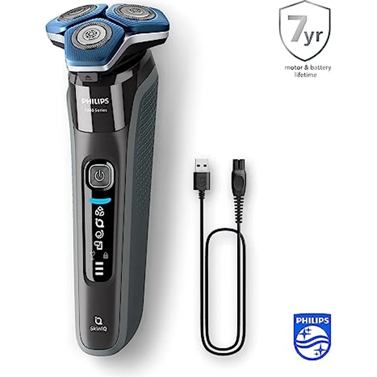 Philips Shaver Series 7000 – Elektrischer Nass- und Trockenrasierer für Herren mit aufklappbarem Trimmer, Ladestation & Reiseetui (Modell S7887/35) – Bild 2