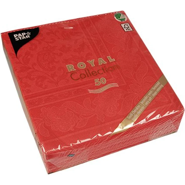 50 Servietten ''ROYAL Collection'' 1-4-Falz 40 cm x 40 cm rot ''Ornaments'' – Bild 5