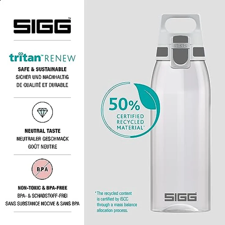 SIGG Trinkflasche TOTAL COLOR Transparent 1L – Bild 3