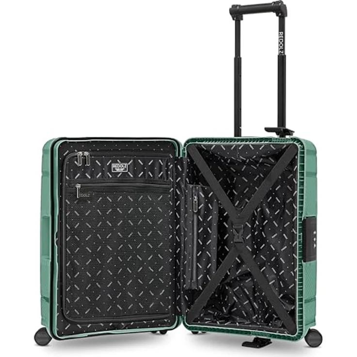 REDOLZ Hartschalen Kabinen-Koffer ohne Reißverschluss | 3-Punkt-Verschluss-System | Kleiner Trolley 40 x 20 x 55 cm aus hochwertigem Polypropylen Material | 4-Rollen & TSA-Schloss (Essentials 15) – Bild 5
