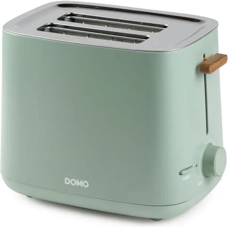 Domo DO 973 T Toaster, 2 Schlitz, 6 Bräunungsstufen, 850-1000W, Auftau- und Aufwärmfunktion, matt grün