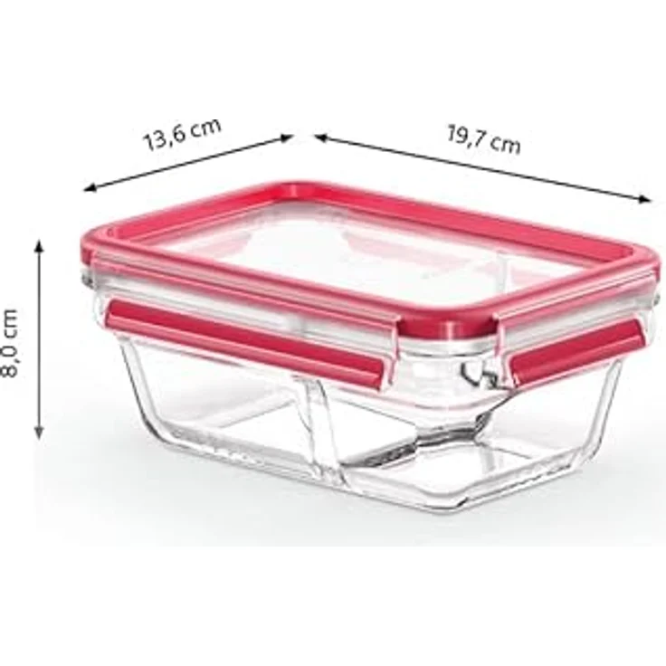 emsa Frischhaltedose CLIP & CLOSE Glas, 0,80 Liter, eckig – Bild 3