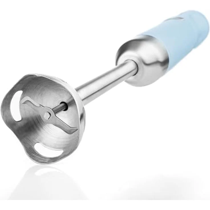 Westinghouse Retro Stabmixer, 4 Geschwindigkeitsstufen, Turbofunktion, 2 Flügelmesser, Edelstahl, Ergonomischer Griff, Abnehmbarer Stab, Aufbewahrungstasche, 600 Watt, hellblau – Bild 4