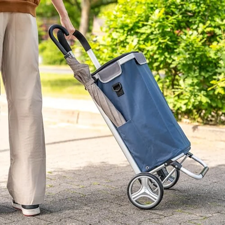bremermann Einkaufstrolley BRINKUM, Handwagen mit abnehmbarer Tasche, 45 Liter Fassungsvermögen (blau) - Preisvergleich – Bild 2