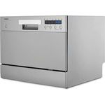 Medion MD 37496 Tischgeschirrspüler, silber, 6 Maßgedecke, Energieklasse D, AquaStop, kompakt, 6,5L Wasserverbrauch, 43,8cm hoch