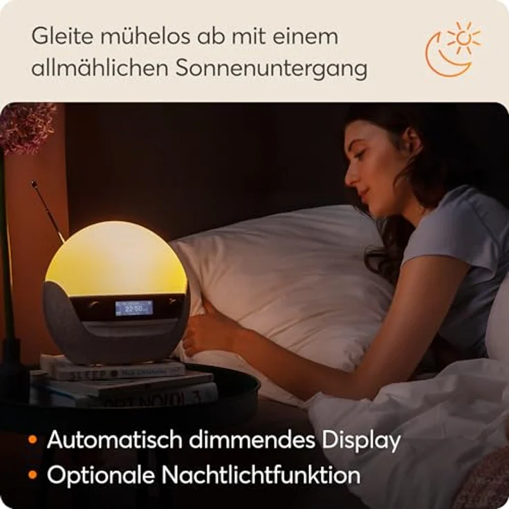 Lumie Bodyclock Luxe 700FM, Lichtwecker mit anpassbarem Sonnenauf- und -untergang, UKW-Radio & Bluetooth Lautsprecher, optimiert für Schlaf mit minimalem Blaulicht – Bild 5