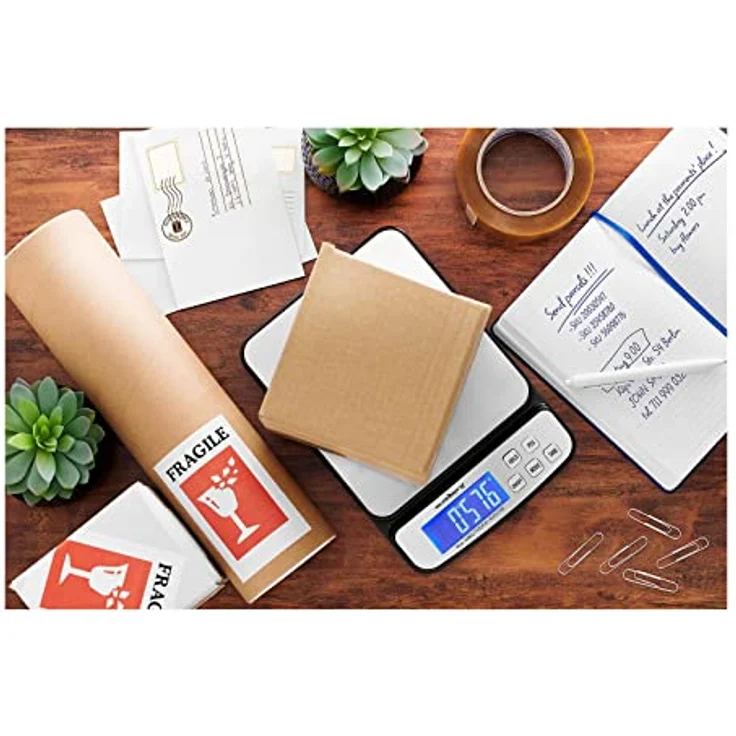 Steinberg Systems Feinwaage Briefwaage Paketwaage Versandwaage LCD Digitalwaage Plattformwaage 50, Edelstahl, 50 kg / 1 g, große Wiegefläche, zahlreiche Funktionen - Preisvergleich – Bild 4