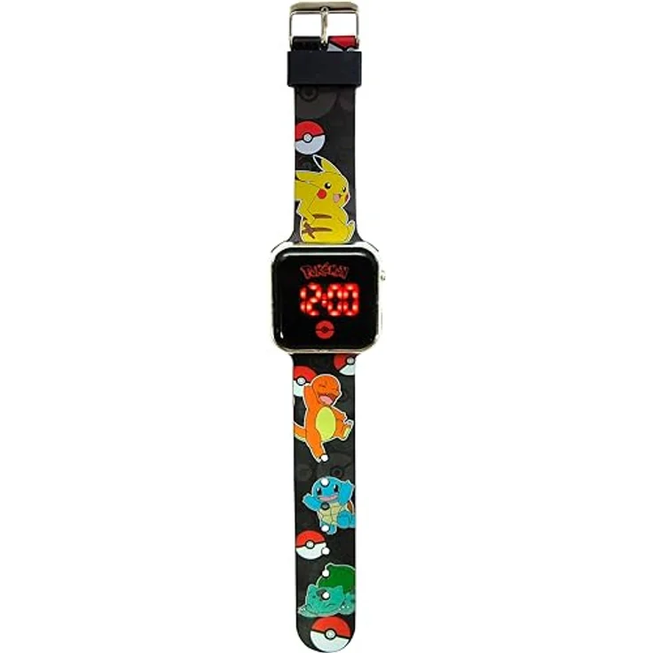 Kids Licensing LED-Digitaluhr für Kinder mit Pokémon-Charakteren, Zeit- und Datumsanzeige, Mehrfarbig – Bild 1