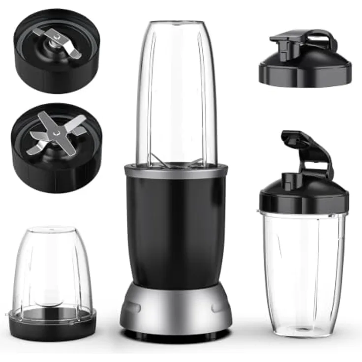 Teendow Standmixer 3 in 1, 1200W Hochleistungsmixer mit 1.1L Becher, 6 Klingen, rutschfest und leicht zu tragen