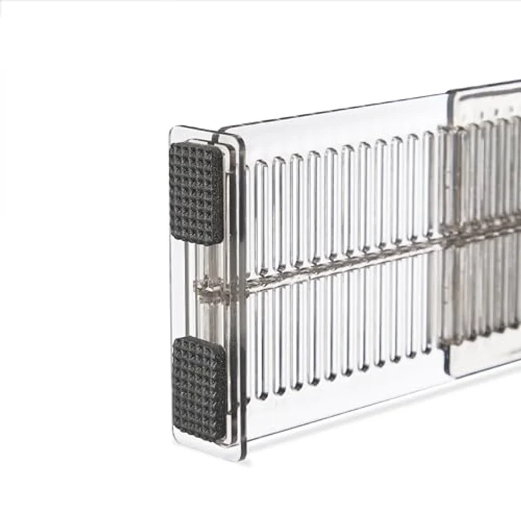Relaxdays Schubladentrenner-Set, verstellbare Trennwände für Küchenorganisation, transparent, 8 Kunststoffplatten mit Anti-Rutsch-Pads – Bild 7