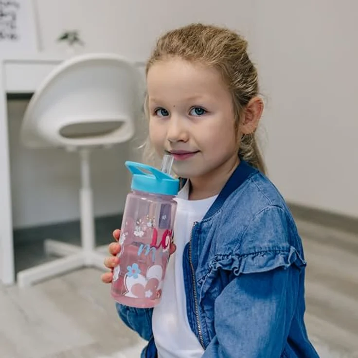 Disney Minnie Mouse Trinkflasche 500 ml, mehrfarbige Kinder Wasserflasche für Schule und Sport – Bild 4