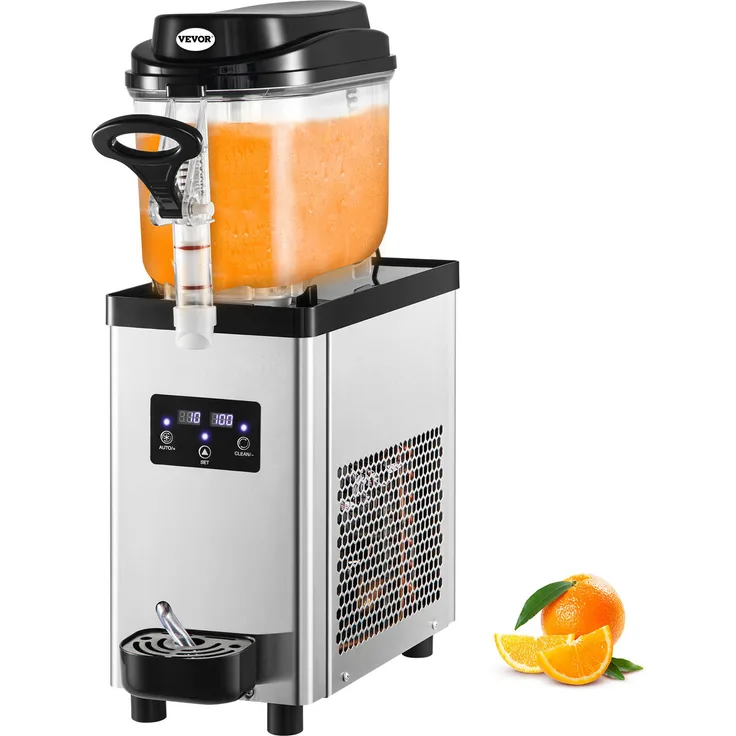 VEVOR Kommerzielle Slushy-Maschine, 6L Einzelschüssel Edelstahl, 300W, für Margaritas und Smoothies, geeignet für Restaurants und Bars