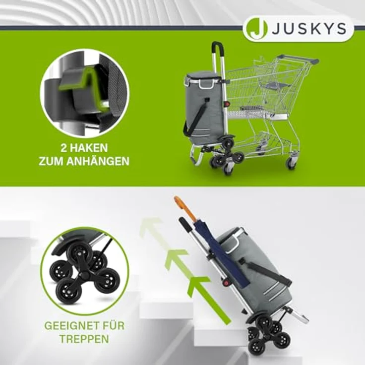 Juskys Einkaufstrolley für Treppen - 56 L, modern & klappbar, Grau – Bild 5