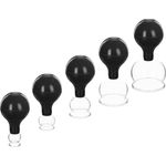 Navaris Mini-Saugglocke 5er Set Schröpfgläser mit Saugball für Massage und Entspannung, 1-tlg. - Borosilikatglas, Gummi, Schwarz