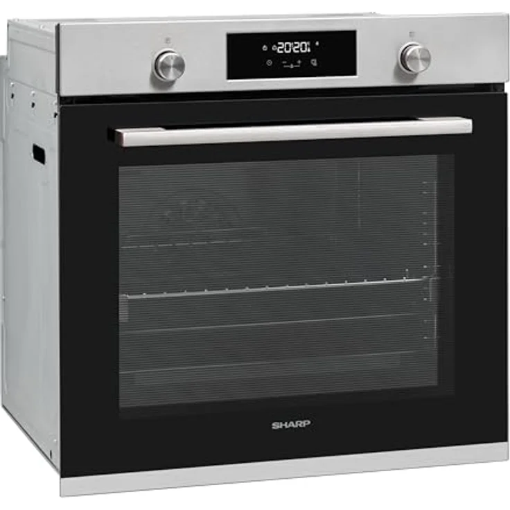 Sharp K-71P28INM-EU Einbau-Backofen, 78 Liter mit Pyrolyse Funktion, Edelstahl, 1-fach Vollauszug, 8 Backofenfunktionen, LED-Display – Bild 3