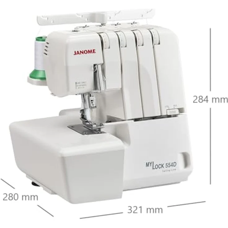 Janome My Lock 554D Sailing Line, Overlock-Nähmaschine mit 2-, 3- und 4-Faden-Optionen, farbcodierter Einfädelung und 8-Segment Transporteur – Bild 2