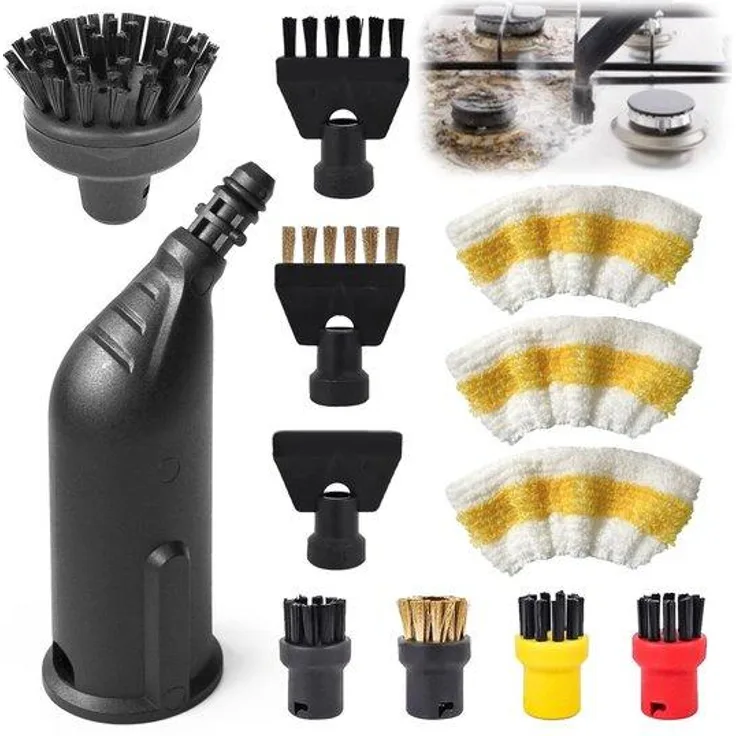 Minicee 12-teiliges Rundbürsten-Set, kompatibel mit Kärcher Dampfreiniger SC1 SC2 SC3 SC4 SC5, farblich sortiert für hygienische Reinigung