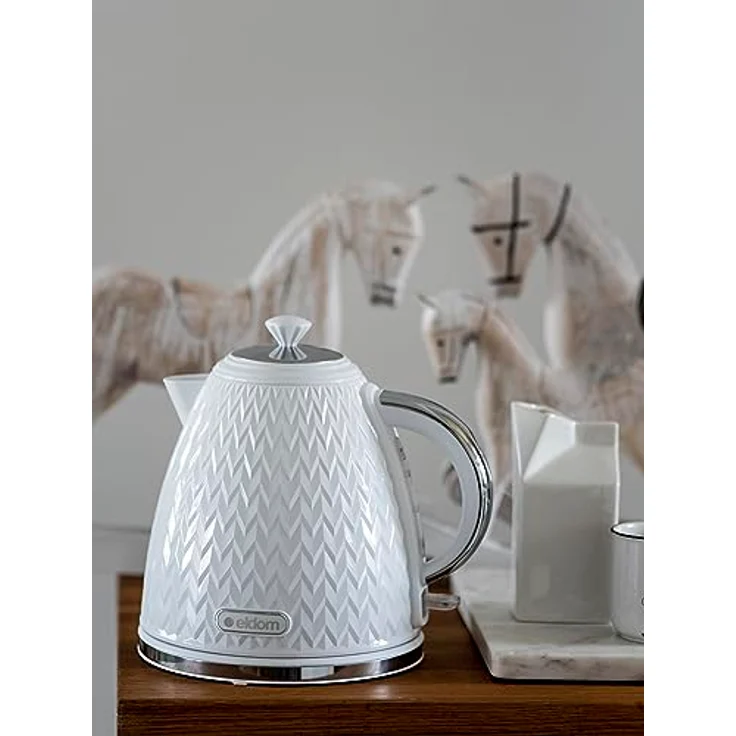 Eldom NELA Wasserkocher, 1,7L, 2000W, Kontrolllampe, Wasserstandsanzeige, weiß – Bild 7