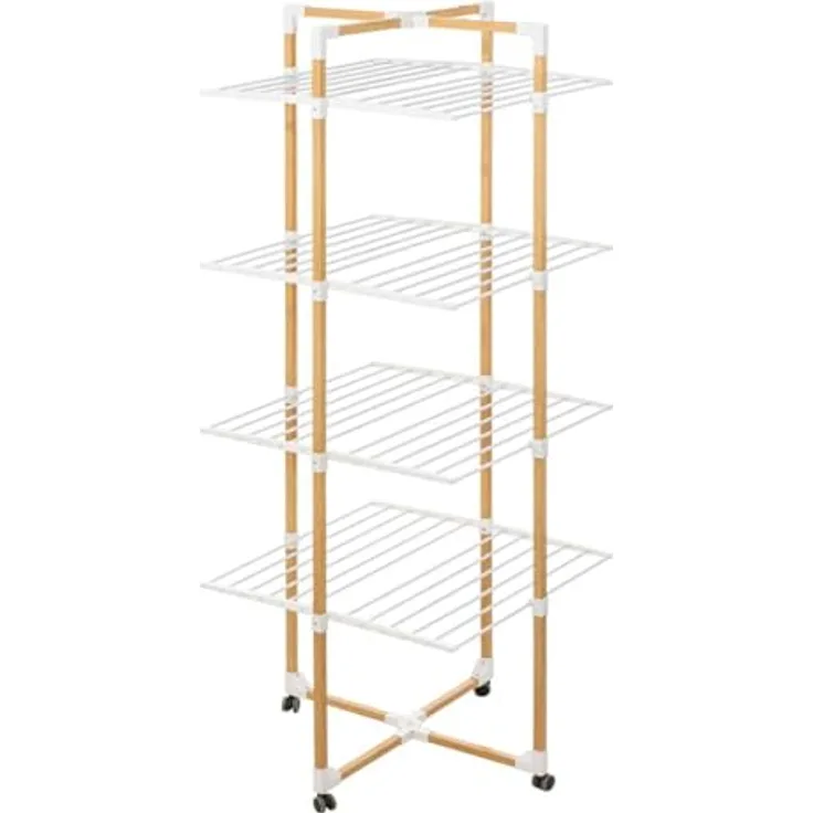 5five simply smart Wäscheständer Turm mit 4 Rädern, 40 m, Holzoptik