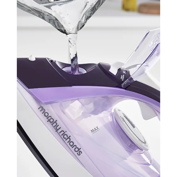 Morphy Richards Dampfbügeleisen Kristall klar Wassertank 2400 W Amethyst 300301, 2,5m langes Kabel, 40 g/min Dampf, 115 g Steam Boost – Bild 3