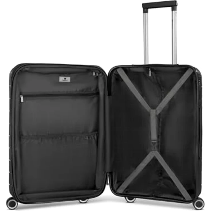 Franky London Serie Trolley Koffer, hartgepäck mittelgroß, 42 x 24 x 65 cm, Polypropylen, 59 L, 4 Doppelrollen, Zahlenschloss, leicht und robust – Bild 5