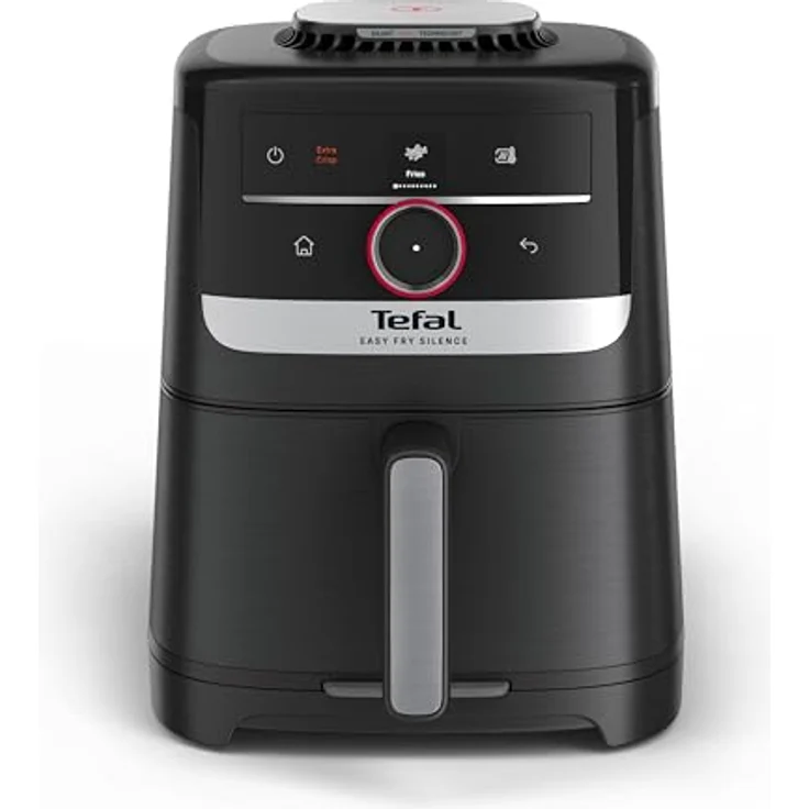 Tefal Easy Fry Smart & Silence Heißluftfritteuse EY5728, extrem leise, Smart-Assist-System, 5 Liter, Antihaftbeschichtung, bis zu 55 Lebensmitteln, Schwarz/Edelstahl – Bild 2