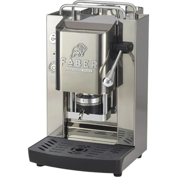 FABER COFFEE MACHINES Pro 3.0 Inox, ESE 44 mm Kaffeemaschine aus Edelstahl mit Magnetventil, herausnehmbarem Padhalter und 1L Glaskanister (Glossy) – Bild 1