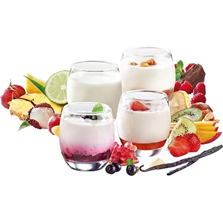 Moulinex Yogurteo YG2295 Joghurtbereiter, Ein- Ausschalter, 7 Gläser je 160ml, rot – Bild 6