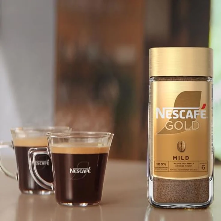 Nescafé Gold Mild, löslicher Bohnenkaffee aus erlesenen Kaffeebohnen, Instant-Pulver, koffeinhaltig und aromatisch, 1er Pack (1 x 100g) – Bild 7
