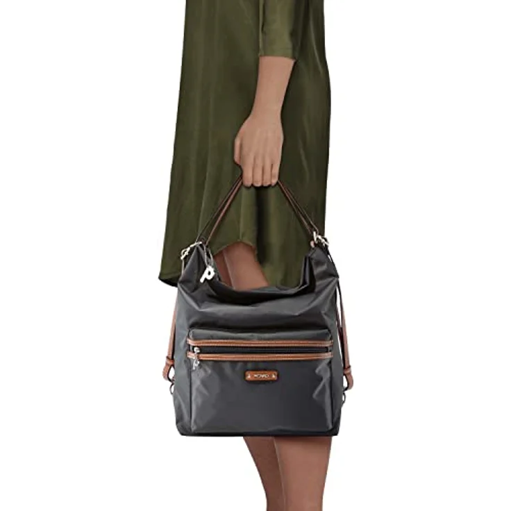 Picard Sonja, Beuteltasche und Rucksack aus Feinnylon mit Lederoptik, Grau – Bild 7