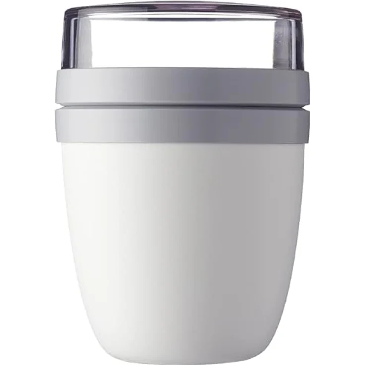 Mepal Lunchpot Ellipse, praktischer Reisebecher und Joghurtbecher, 500 ml, geeignet für Tiefkühler, Mikrowelle und Spülmaschine, Nordic White – Bild 1