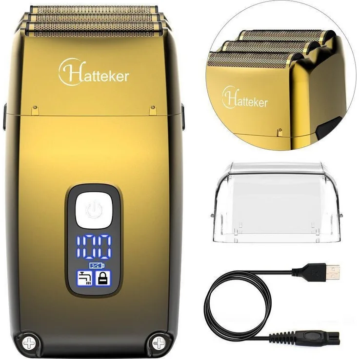 HATTEKER Elektrorasierer RSCW-767, Folienrasierer mit multidirektionalem Muster, Wat&Dry, Schwarz