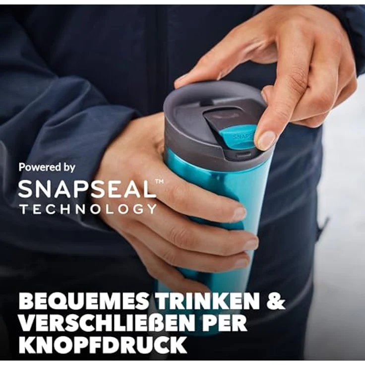 Contigo Thermobecher Huron Snapseal, Edelstahl Isolierbecher, Kaffebecher to go, auslaufsicher, spülmaschinenfester Deckel BPA-frei, 470 ml – Bild 4