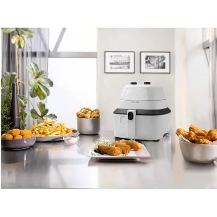 De'Longhi IdealFry FH2101 Heißluft-Fritteuse 1400 W, 1 Kilogram, Kunststoff, Weiß – Bild 3