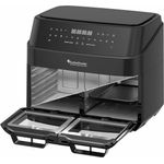 TurboTronic by Z-Line Heißluftfritteuse 12L, Fettfrei ohne Öl, 10 Programme, Power Camping Retro digital Airfryer DAF7W, Schwarz