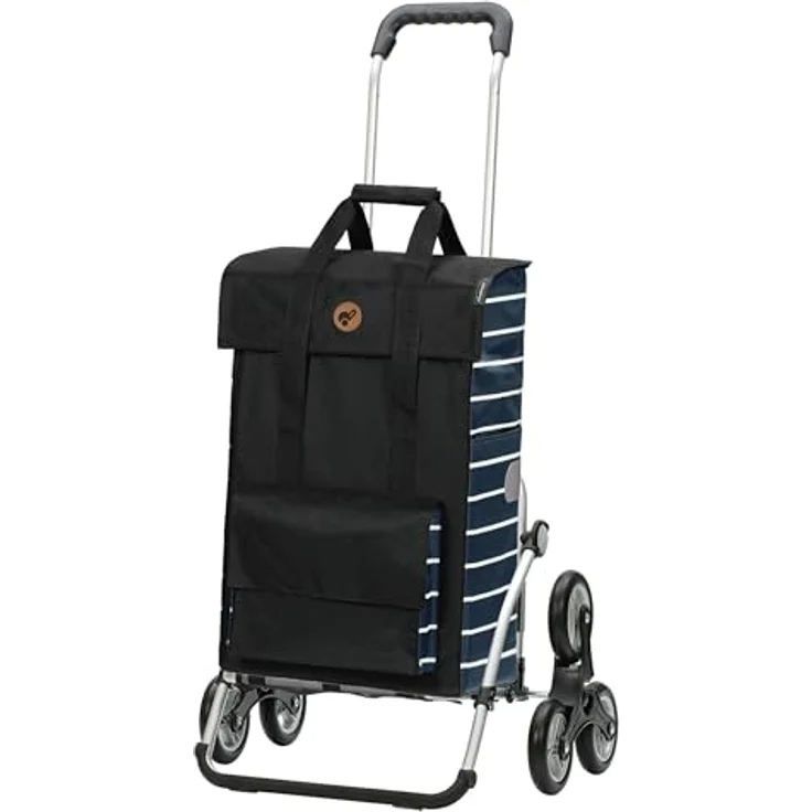 Andersen Einkaufstrolley - Treppenst. Royal Sh. Jella blau 51 L Einkaufsroller, hohe Qualität, stylisch, Aluminium, klappbar, Räder abnehmbar, Treppensteiger – Bild 1