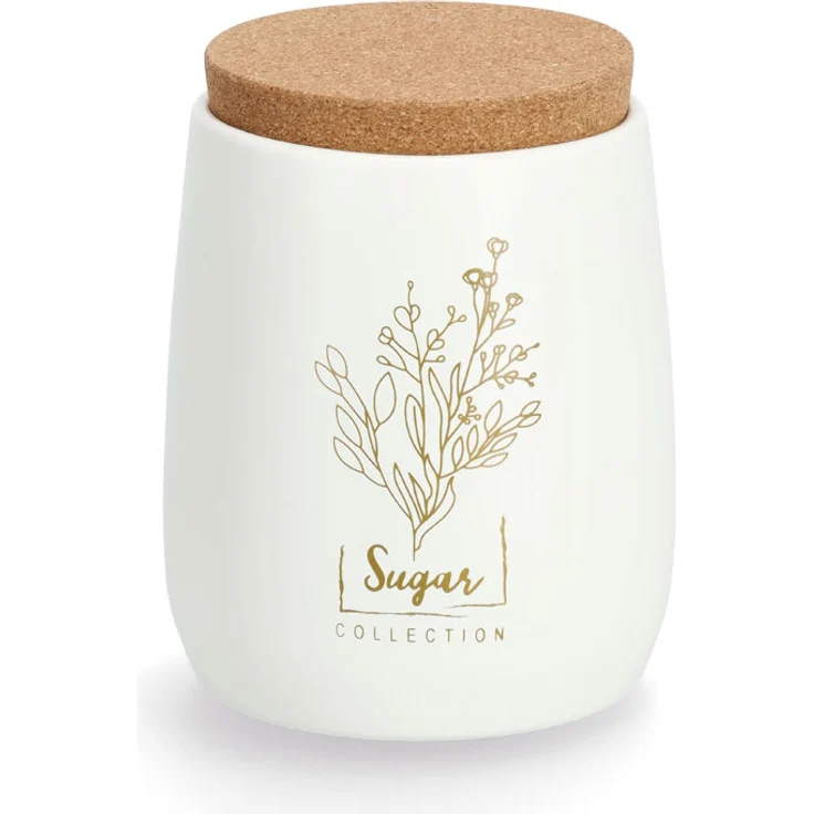 Zeller Dose mit Korkdeckel SUGAR, 750 ml, edles Design in Weiß, für die stilvolle Aufbewahrung