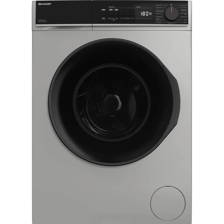 Sharp Waschmaschine ES-PRO612SA-DE, 6kg, Silber, AquaStop, 1200 U/min, 15 Programme, SoftTouch-Bedienung