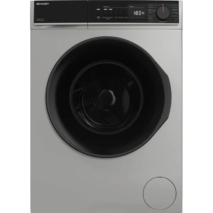 Sharp Waschmaschine ES-PRO612SA-DE, 6kg, Silber, AquaStop, 1200 U/min, 15 Programme, SoftTouch-Bedienung