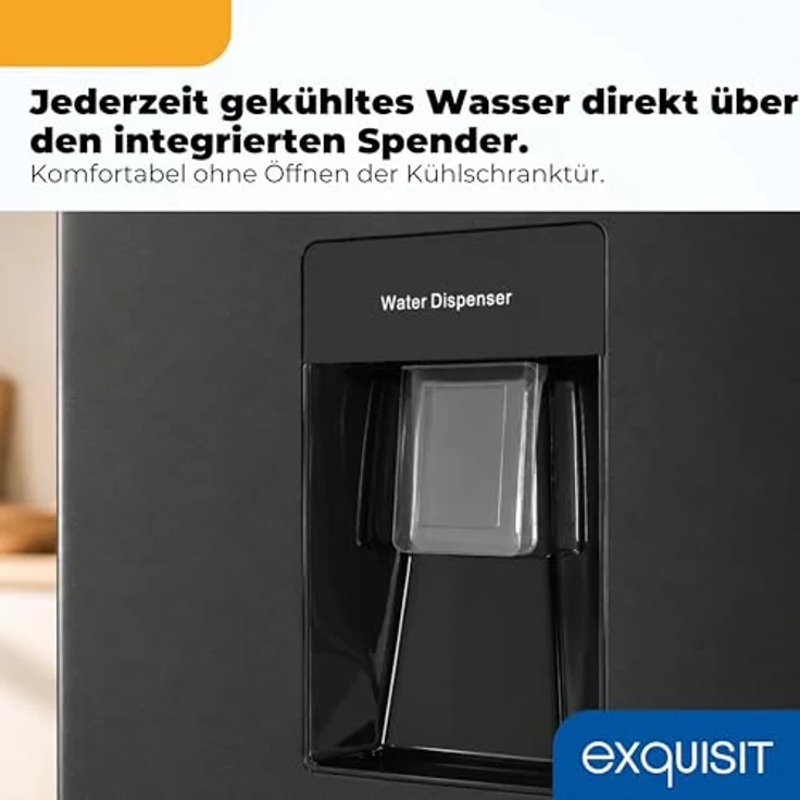 Exquisit Kühl-Gefrierkombination KGC5265-70-NF-WS-040C, 251 l No Frost, Wasserspender, Energieklasse C, leise 39 dB, schmal 54 cm, inoxlook-az – Bild 4
